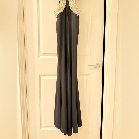 NWOT BRONX AND BANCO Camila Black Rhinestone Cutout Gown - Picture 14 of 16